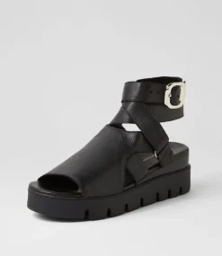 Rimini Black Leather Sandals