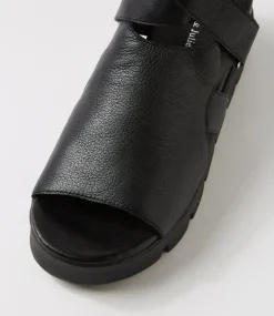 Rimini Black Leather Sandals