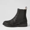 Rise Black Multi Sparkle Pony Chelsea Boots