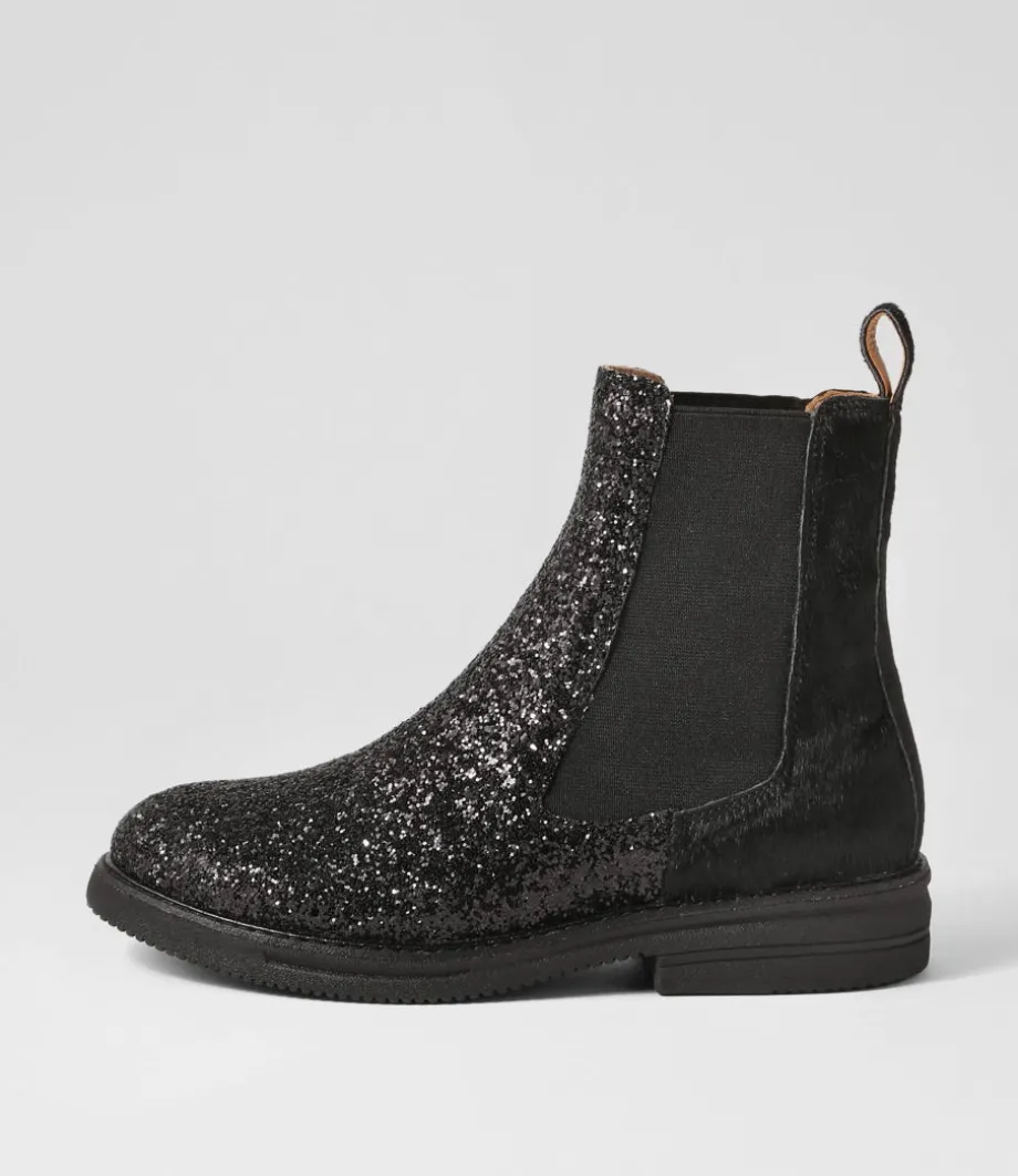 Rise Black Multi Sparkle Pony Chelsea Boots