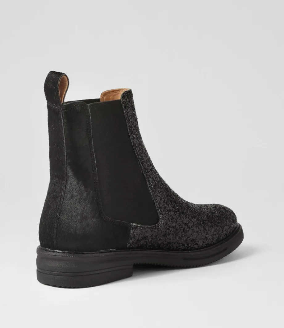 Rise Black Multi Sparkle Pony Chelsea Boots