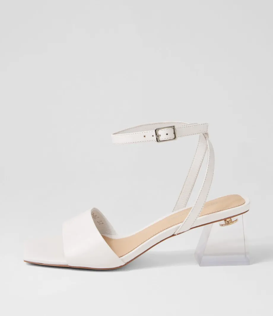Rolo White Leather Sandals