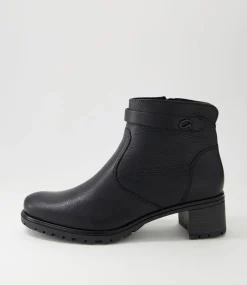 Ronda 11 Schwarz Leather Ankle Boots