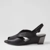 Ronney Black Leather Sandals