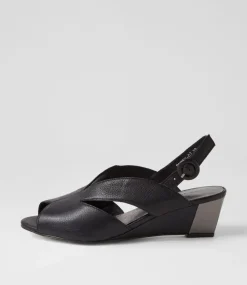 Ronney Black Leather Sandals