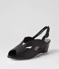 Ronney Black Leather Sandals