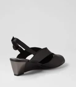 Ronney Black Leather Sandals