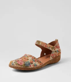Rosalie 42 Beige Multi Leather Flat Shoes