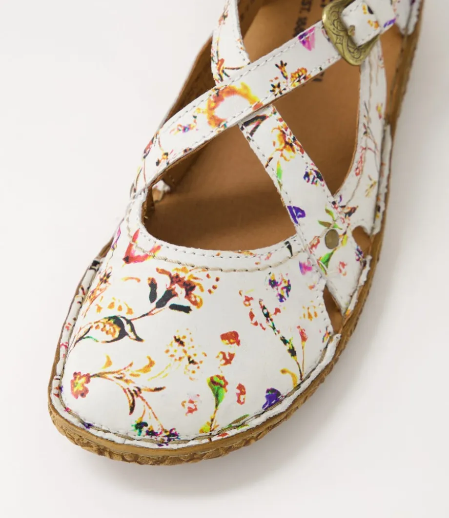 Rosalie 13 Weiss Multi Leather Flat Shoes
