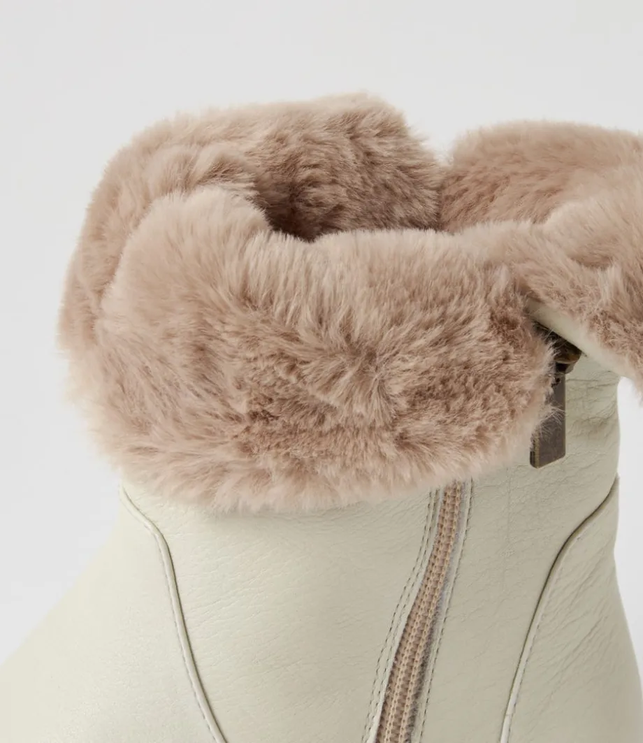 Rudo Almond Natural Leather Fur Calf Boots