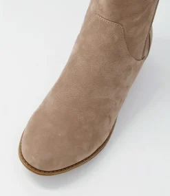 Rudo Taupe Natural Fur Tumble Nubuck Calf Boots