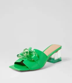 Rulie Lime Patent Leather Mules