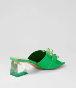 Rulie Lime Patent Leather Mules