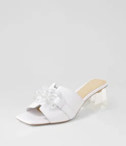 Rulie White Patent Leather Mules