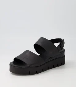 Runar Black Leather Sandals