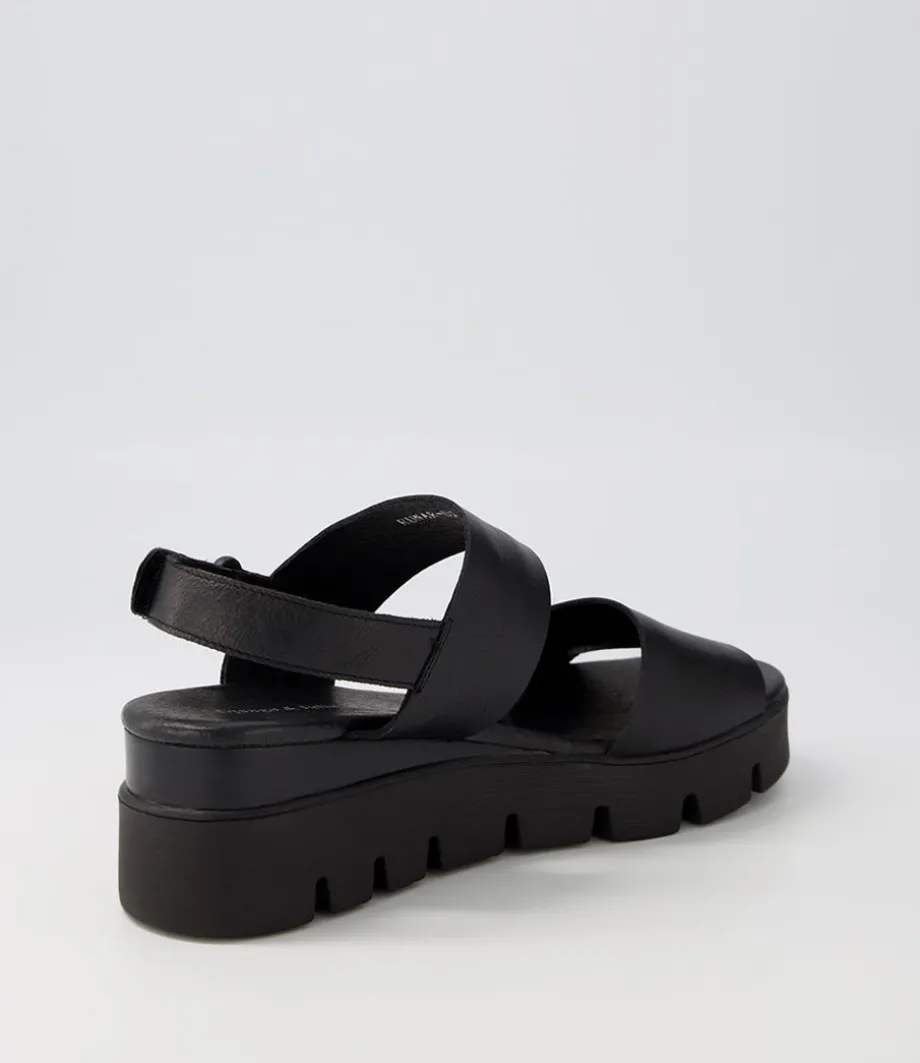 Runar Black Leather Sandals