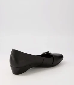 Ryan Black Leather Heels