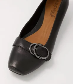 Ryan Black Leather Heels