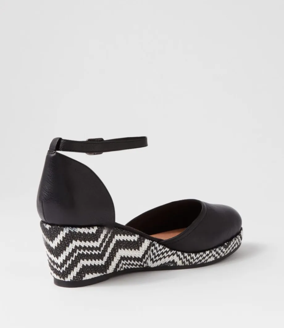 Rylaf Black Aztec Leather Clogs