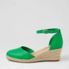 Rylen Bright Emerald Natural Rope Leather Wedges