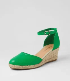 Rylen Bright Emerald Natural Rope Leather Wedges