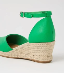 Rylen Bright Emerald Natural Rope Leather Wedges