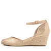 Rylen Gold Natural Rope Speckle Leather Wedges