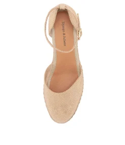 Rylen Gold Natural Rope Speckle Leather Wedges