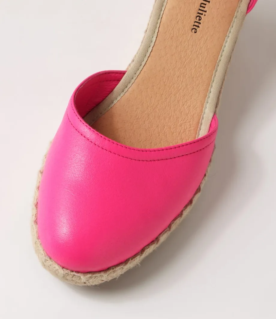 Rylen Hot Pink Natural Rope Leather Wedges