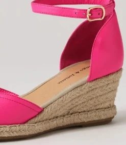 Rylen Hot Pink Natural Rope Leather Wedges