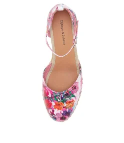 Rylen Poppy Print Natural Rope Leather Wedges