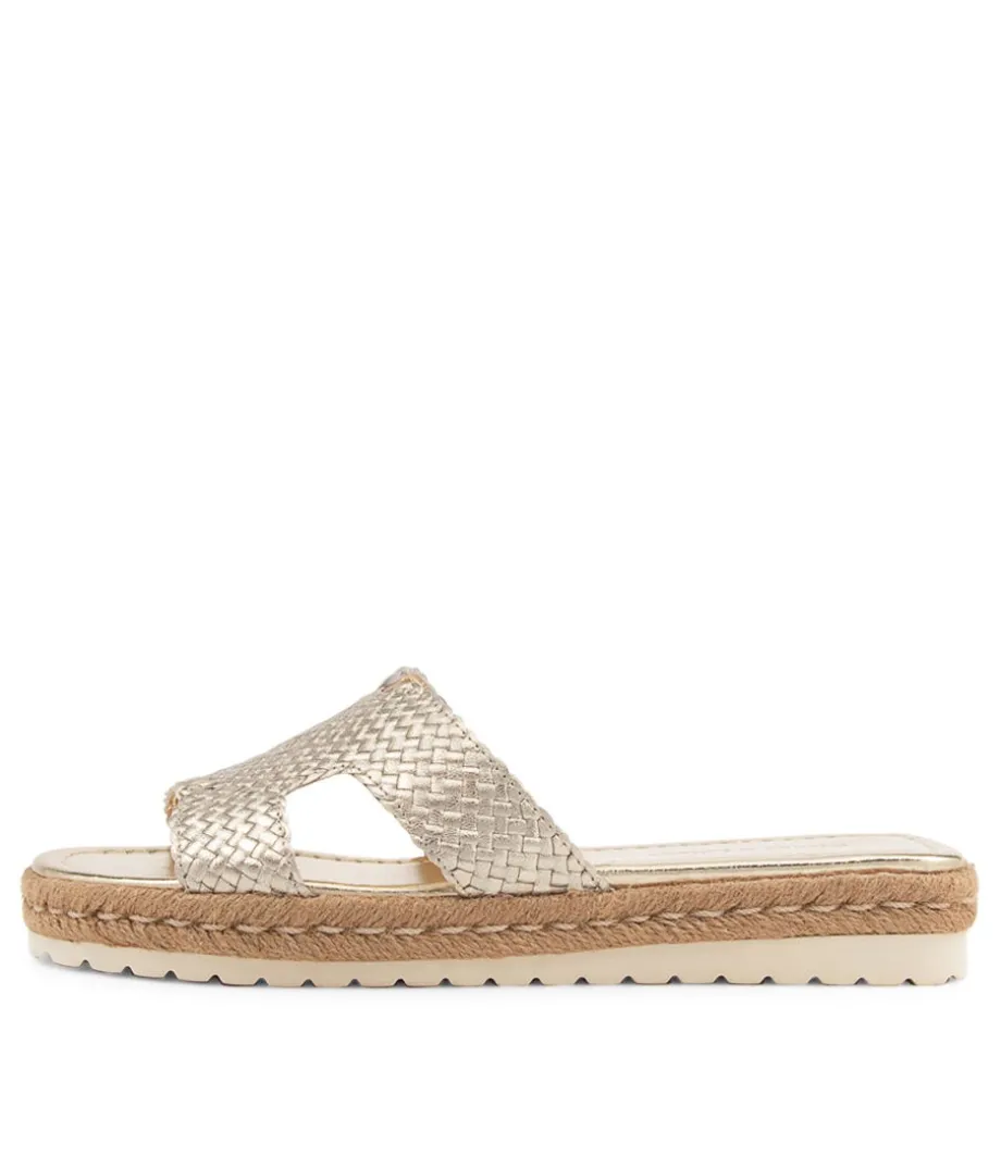 Sabeen Pale Gold Weave Sandals