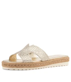 Sabeen Pale Gold Weave Sandals