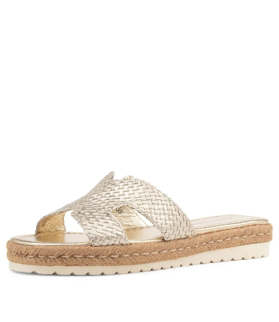 Sabeen Pale Gold Weave Sandals