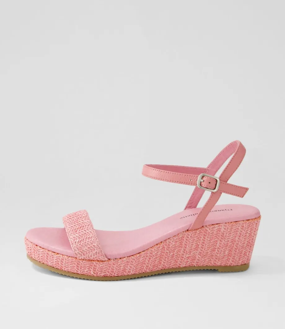 Sable Pink Synthetic Raffia Leather Espadrilles