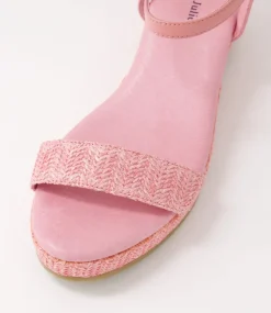 Sable Pink Synthetic Raffia Leather Espadrilles