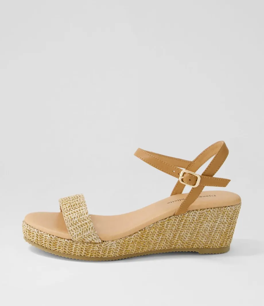 Sable Tan Synthetic Raffia Leather Espadrilles
