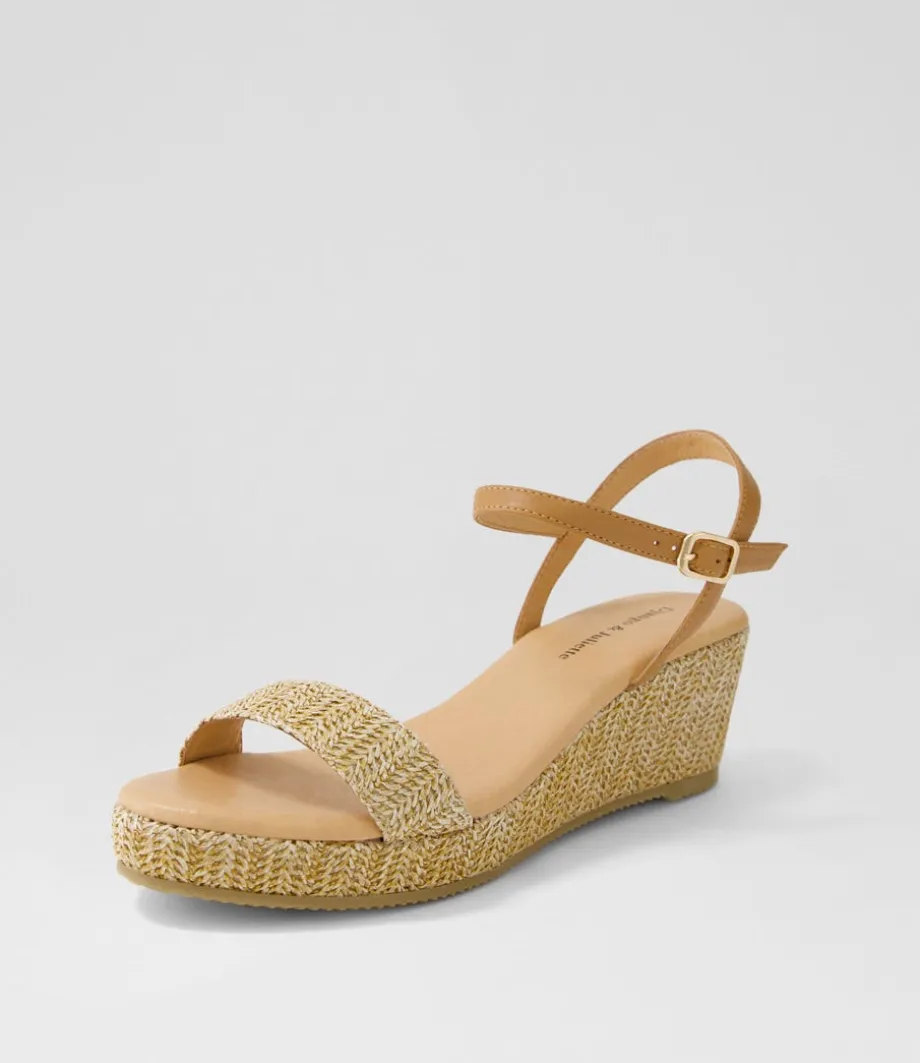 Sable Tan Synthetic Raffia Leather Espadrilles