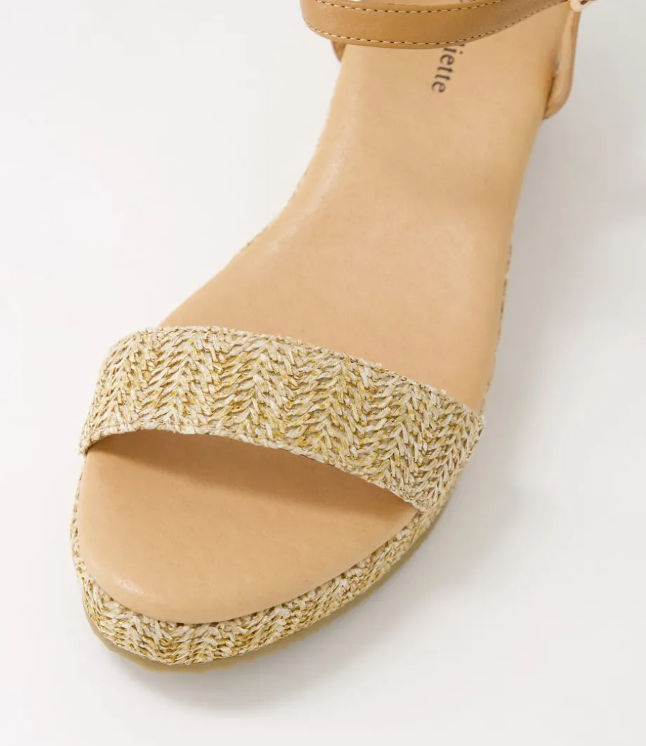 Sable Tan Synthetic Raffia Leather Espadrilles