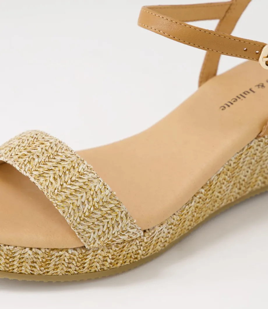 Sable Tan Synthetic Raffia Leather Espadrilles