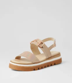 Sabri Gold Petrol Shrunken Leather Sandals