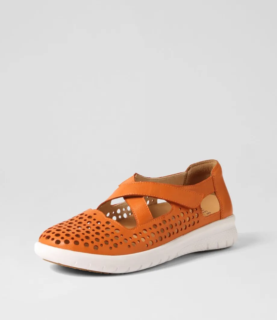 Sachet Xf Orange Leather Flat Shoes