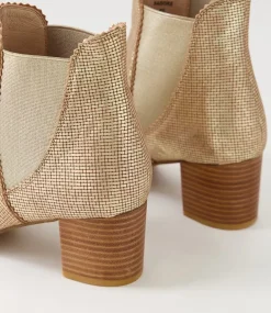 Sadore Gold Cut Leather Chelsea Boots