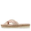 Saffad Peach Syn Raffia Espadrilles
