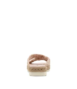 Saffad Peach Syn Raffia Espadrilles