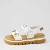 Saga White Leather Sandals