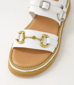 Saga White Leather Sandals