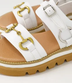 Saga White Leather Sandals