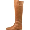 Sallies Xf Tan Stretch Leather Knee High Boots