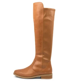 Sallies Xf Tan Stretch Leather Knee High Boots